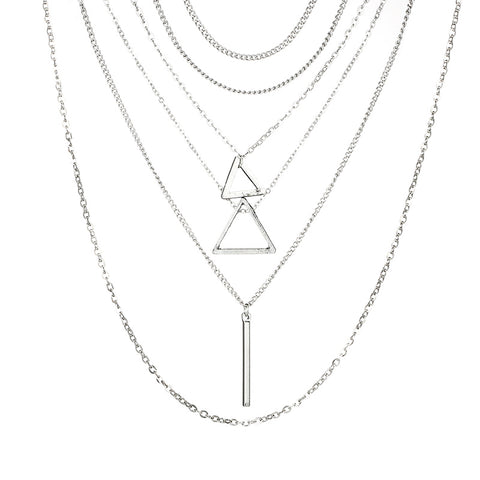 Triangle Bar Pendant Multilayer Women's Necklace