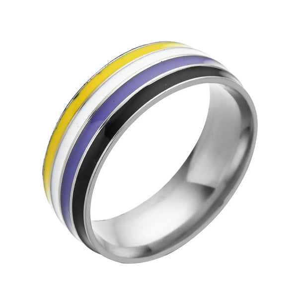 Bisexual Pride Stainless Steel Ring Europe