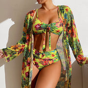 Swimwear Long Sleeved Blouse Three Piece Suit