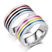 Titanium Steel Ring Rainbow Drops Of Oil