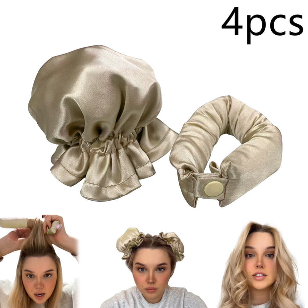 New Heatless Curl Stick With Cloth Cover Cute Ball Head Hair Curler Headband Hair Rollers Wave Form Curling Rod Hair Style Tools Gadgets